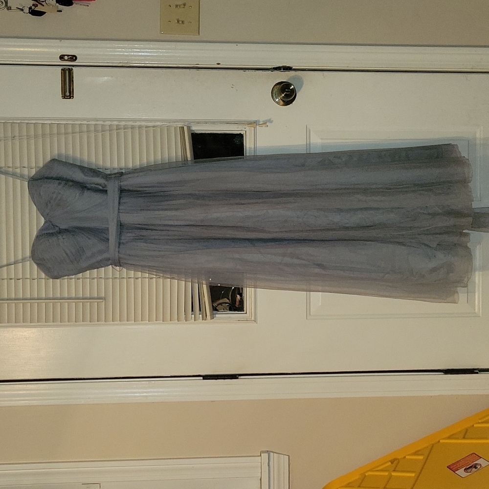 Strapless Pale Blue Formal Dress